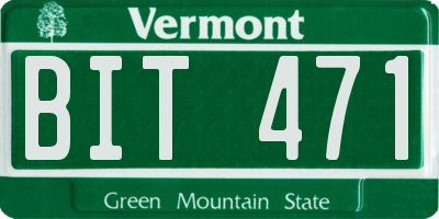 VT license plate BIT471