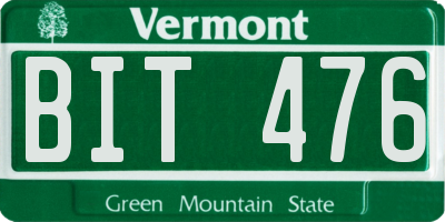 VT license plate BIT476