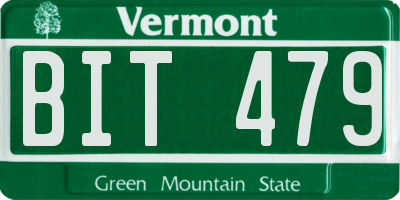 VT license plate BIT479