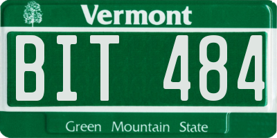 VT license plate BIT484