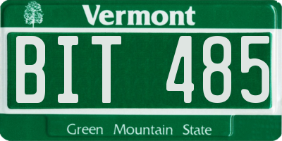 VT license plate BIT485