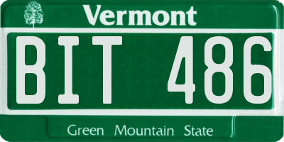 VT license plate BIT486