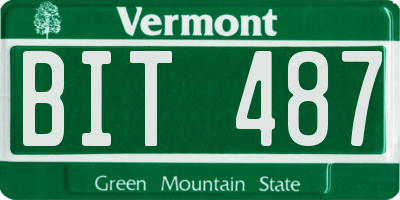 VT license plate BIT487