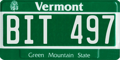 VT license plate BIT497