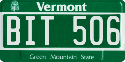VT license plate BIT506