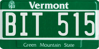 VT license plate BIT515