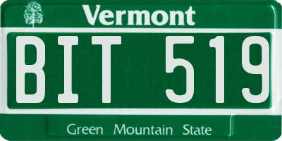 VT license plate BIT519