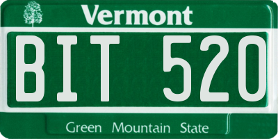 VT license plate BIT520