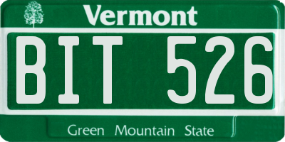 VT license plate BIT526