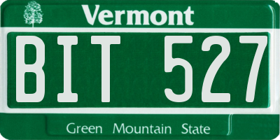 VT license plate BIT527