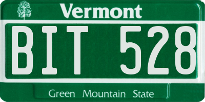 VT license plate BIT528