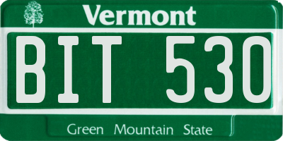 VT license plate BIT530