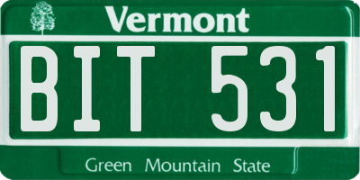 VT license plate BIT531