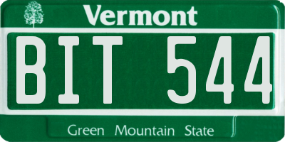 VT license plate BIT544
