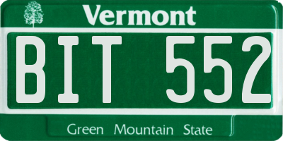 VT license plate BIT552