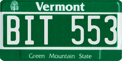 VT license plate BIT553