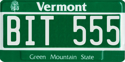 VT license plate BIT555