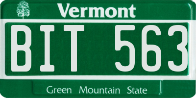 VT license plate BIT563