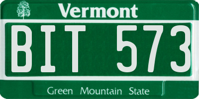 VT license plate BIT573