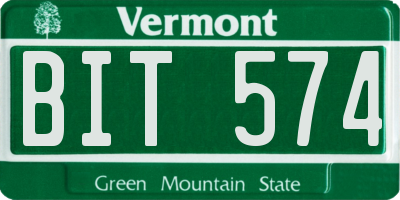 VT license plate BIT574