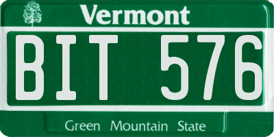 VT license plate BIT576