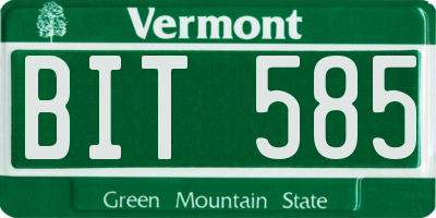 VT license plate BIT585