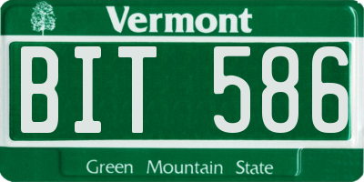 VT license plate BIT586