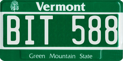 VT license plate BIT588