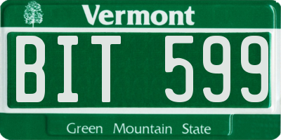 VT license plate BIT599