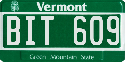 VT license plate BIT609