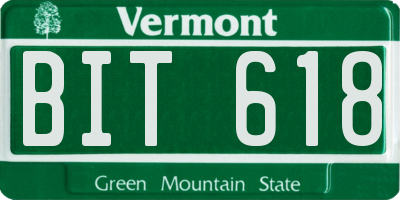 VT license plate BIT618