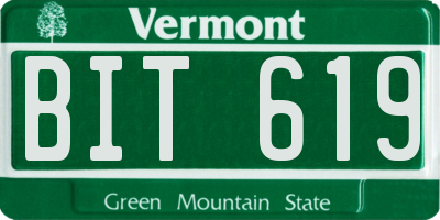 VT license plate BIT619