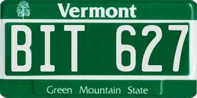 VT license plate BIT627