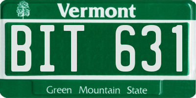 VT license plate BIT631