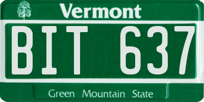 VT license plate BIT637