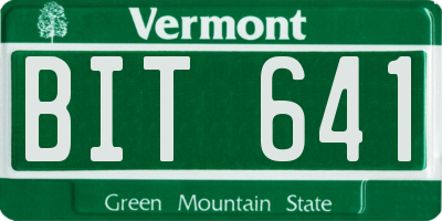 VT license plate BIT641