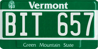 VT license plate BIT657