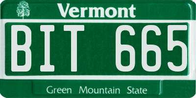VT license plate BIT665