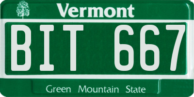 VT license plate BIT667
