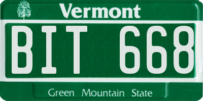 VT license plate BIT668