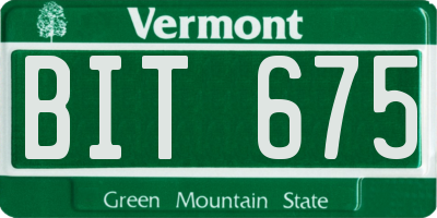 VT license plate BIT675