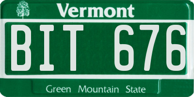 VT license plate BIT676