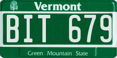 VT license plate BIT679