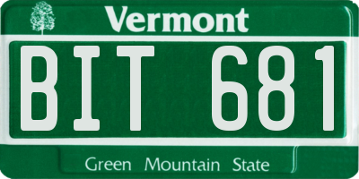 VT license plate BIT681