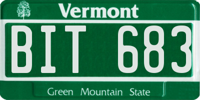VT license plate BIT683