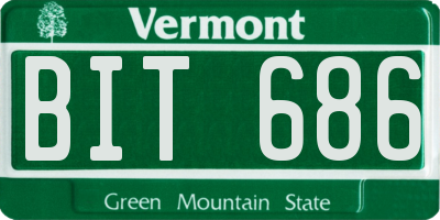 VT license plate BIT686