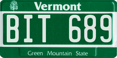 VT license plate BIT689