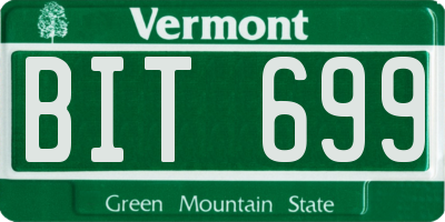 VT license plate BIT699