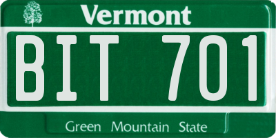 VT license plate BIT701
