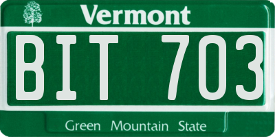 VT license plate BIT703